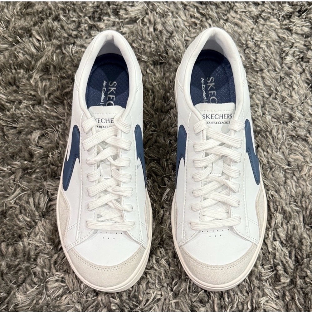 Skechers White and Blue Sneakers - Picture 4 of 6